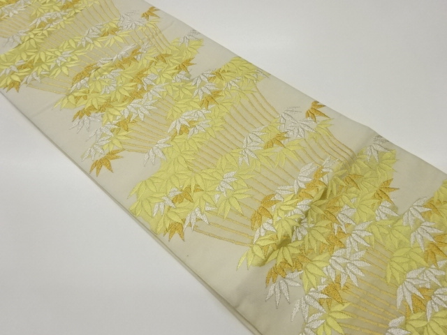 川島織物製　笹模様織出し袋帯